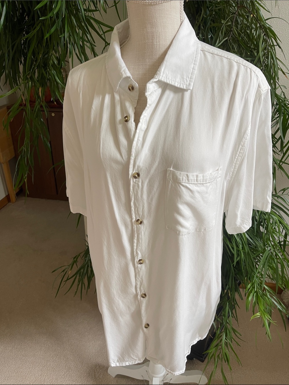 Cotton On Men's White Short-Sleeve Button Down Shirt